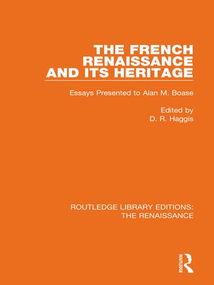 cover image of The French Renaissance and Its Heritage